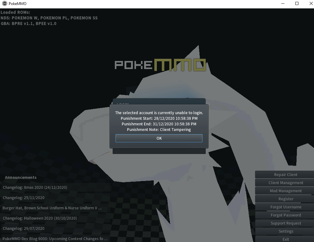Banned for Client Tampering - General Discussion - PokeMMO