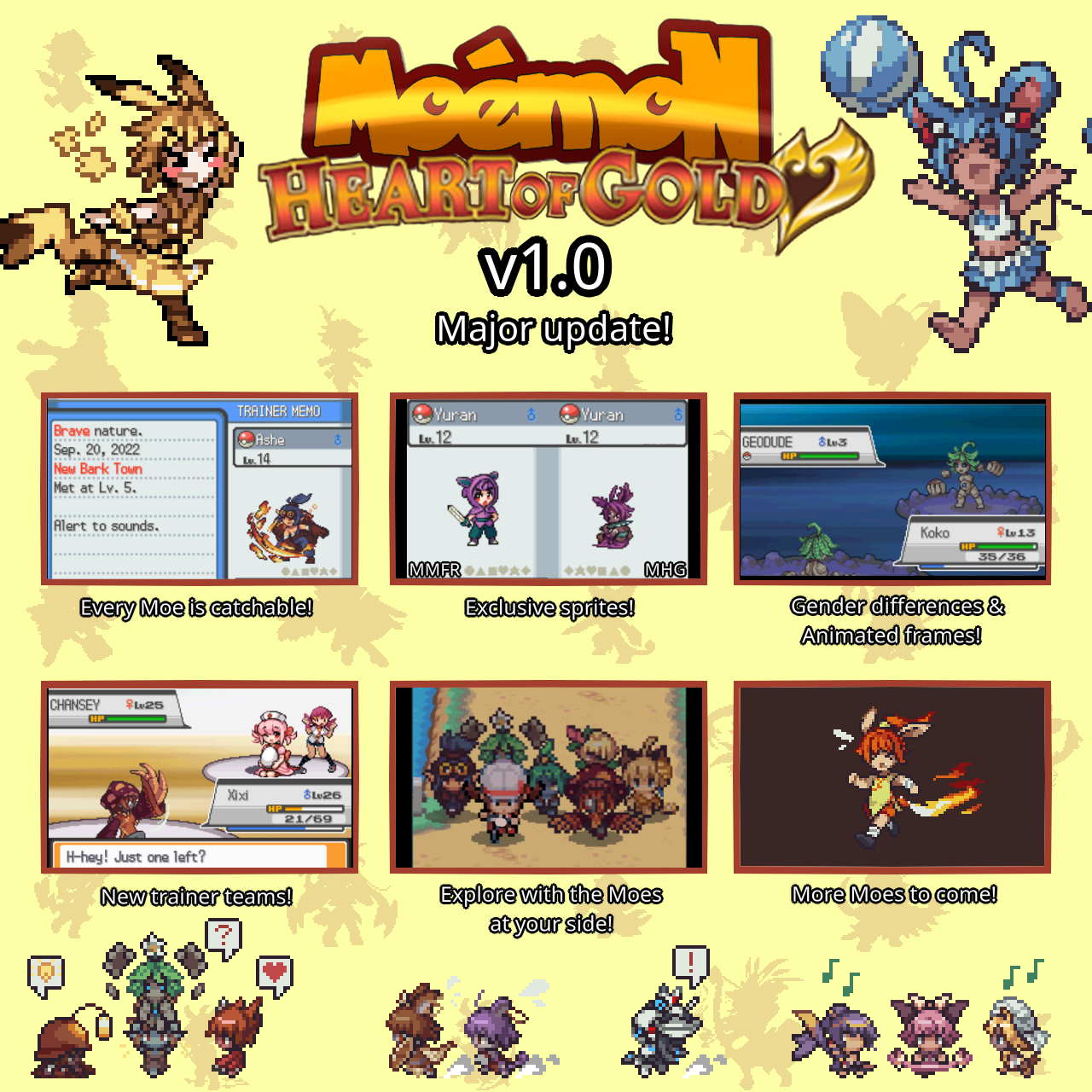 Moemon Heart Gold NDS ROM Hack  Nds, Pokemon heart gold, Pokemon sprites