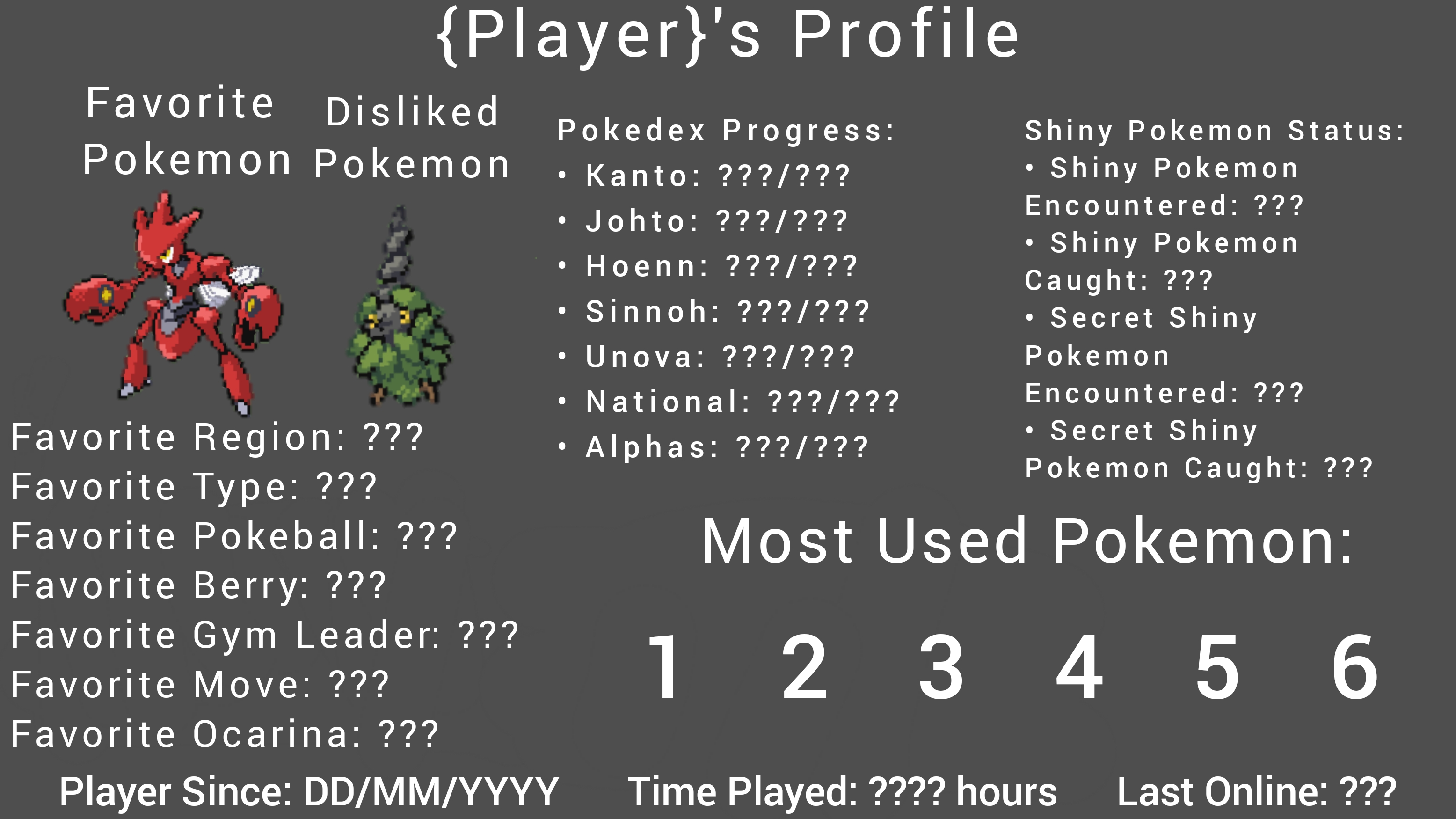 Personalized Player's Profile - Suggestion Box - PokeMMO