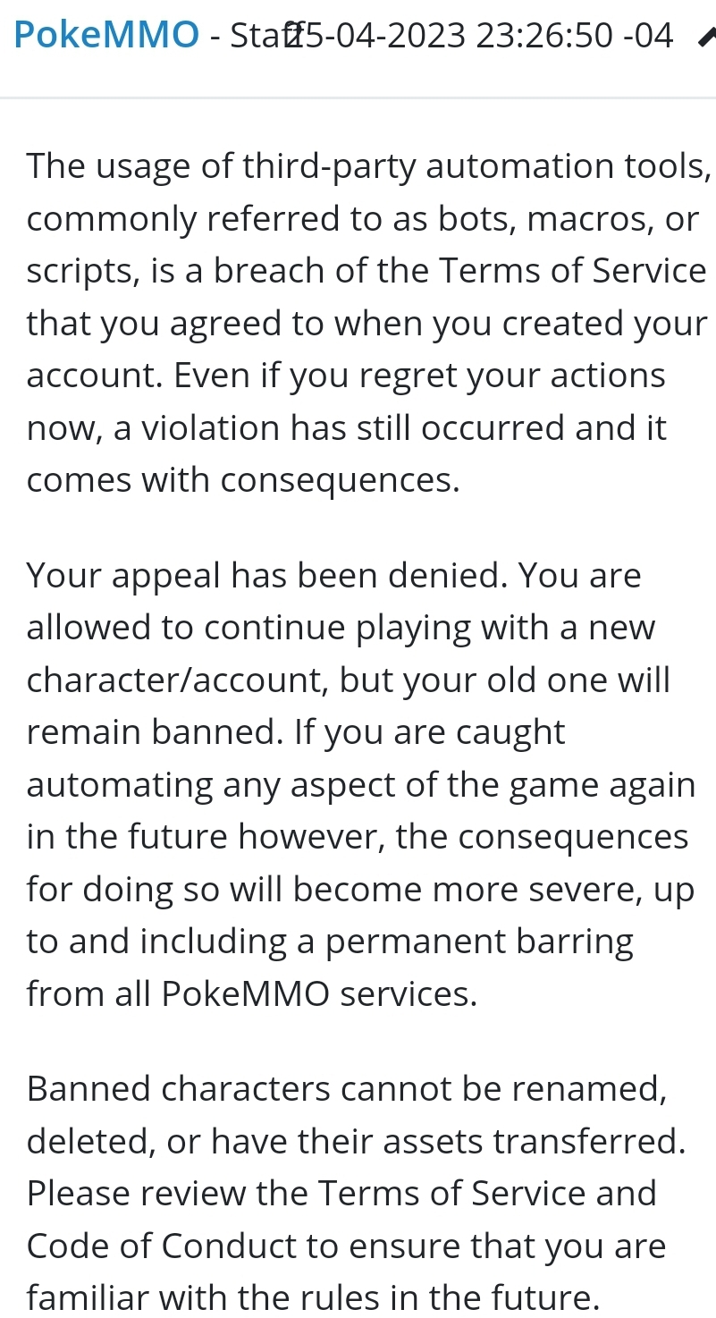 Banned for Client Tampering - General Discussion - PokeMMO