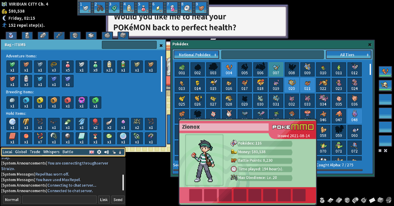 GUI] (PC) Heartgold Soulsilver Inspired Theme. - Client Customization -  PokeMMO