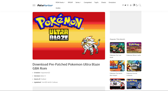 Pokemon Scarlet Blaze - GBA ROM Hack - Download