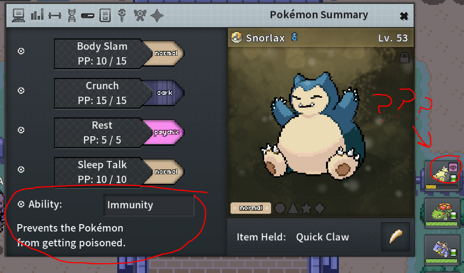 Hang on, is the ability Immunity not working?
